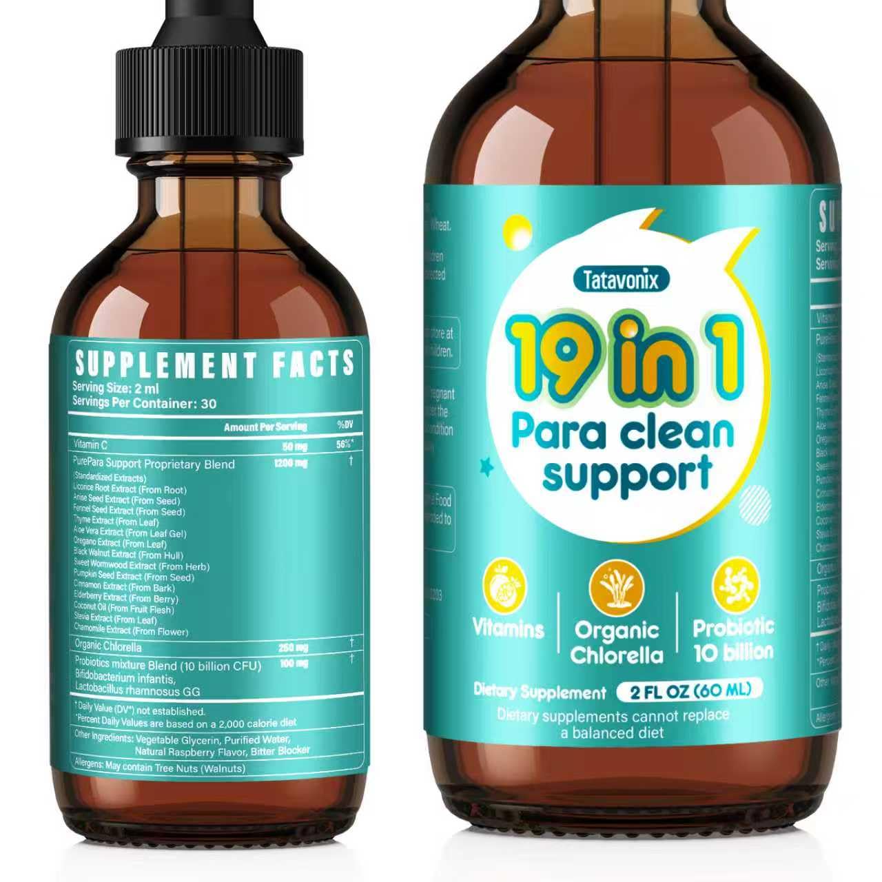 DET o４bottlesdetox AMS SLIM detsssu Amazon.com: Tatavonix 19 in 1 Herbal Gut Cleanse Drops – Wormwood